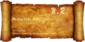Musulin Róza névjegykártya